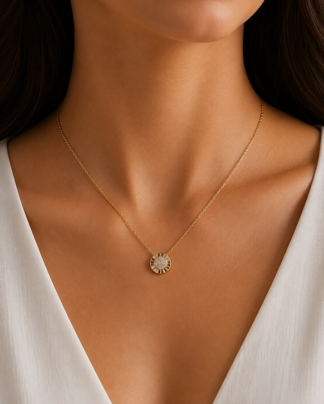MIDNIGHT HALO GOLD NECKLACE