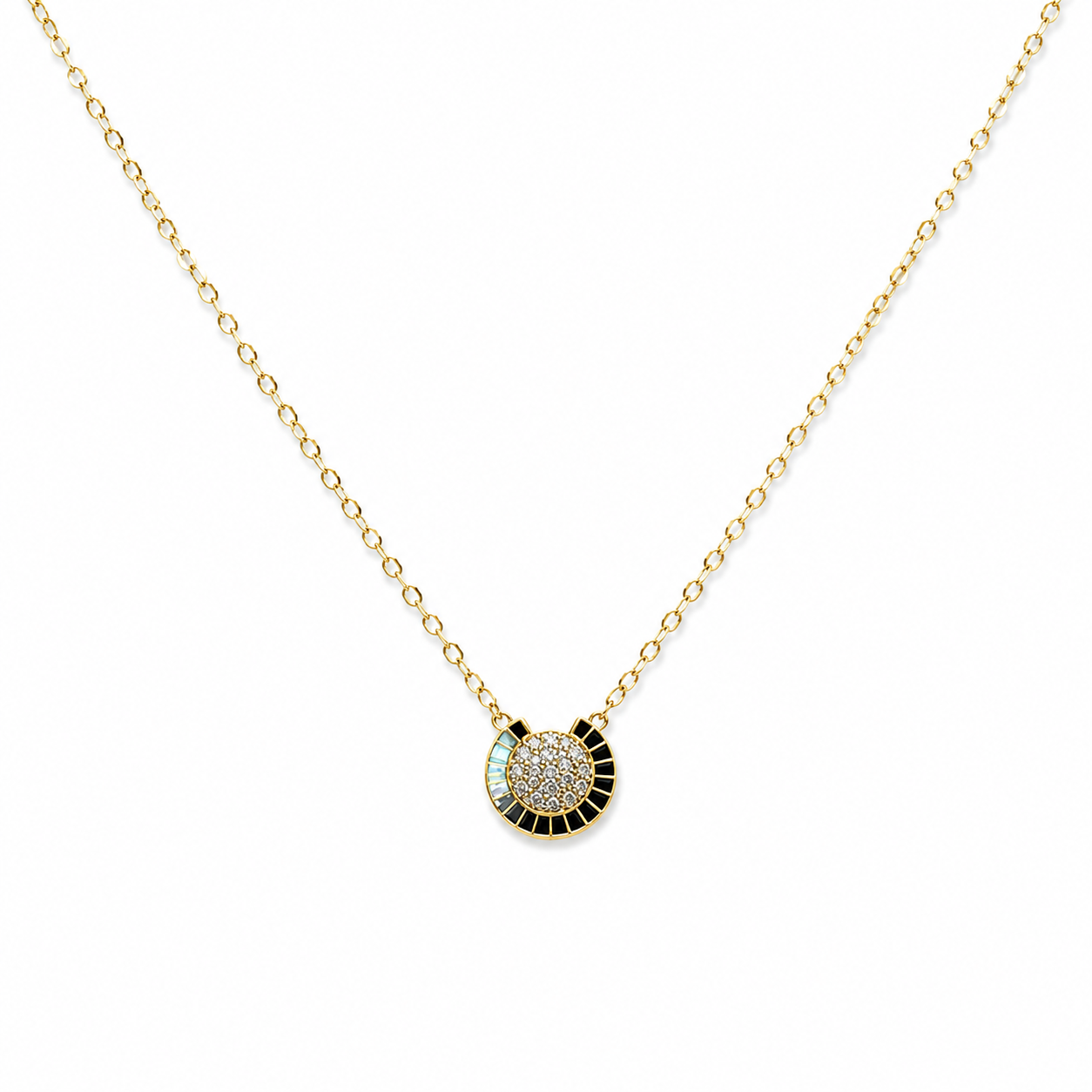 MIDNIGHT HALO GOLD NECKLACE